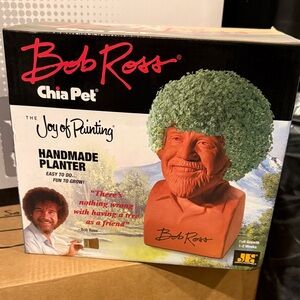 Bob Ross Chia Pet Handmade Planter